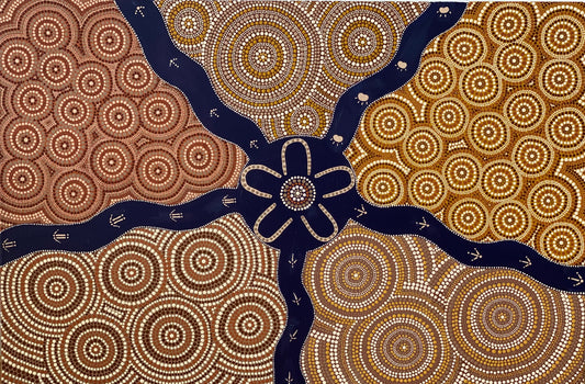 Gwoonwardu-Neck_of_Water Aboriginal Artwork